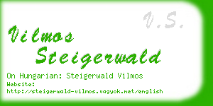 vilmos steigerwald business card